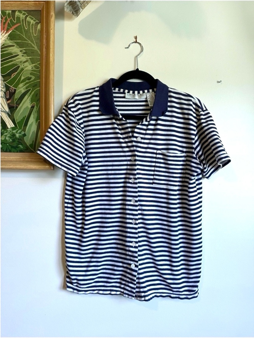 Carolyn Taylor Vintage Striped Button Down Polo Shirt Women’s Small Short Sleeve